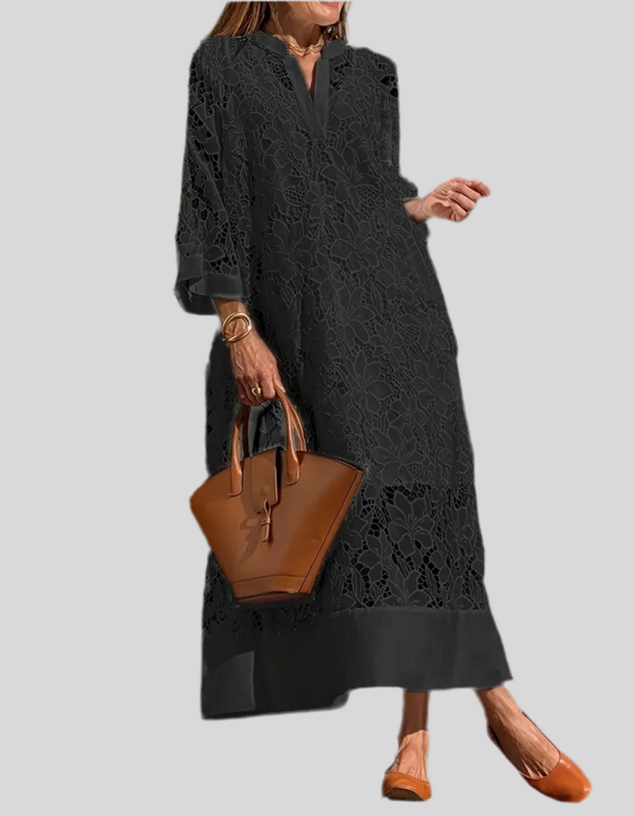 VESTIDO AMPLIO DE ENCAJE 2 CLRS