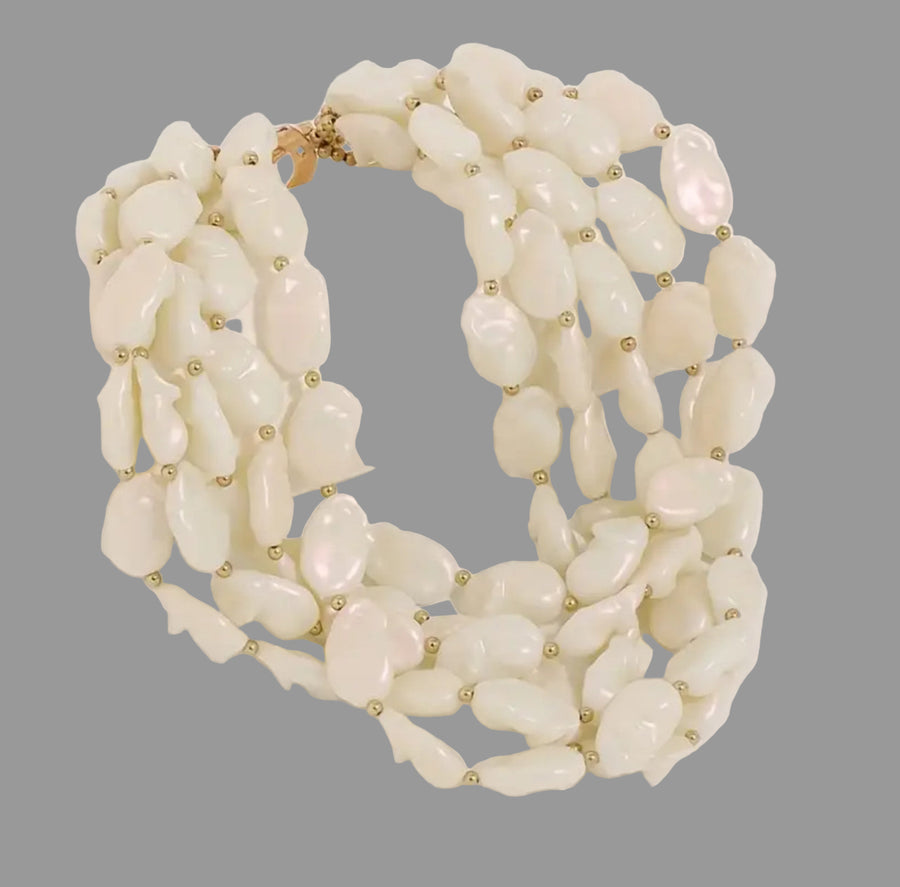 GARGANTILLA DE CUENTAS PLANAS 6 VUELTAS