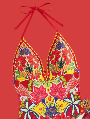 CONJUNTO DE TRAJE DE BAÑO Y MINI PAREO 2 CLRS