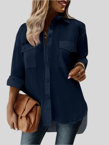 CAMISA OVERSIZE CON BOLSILLOS 6 CLRS