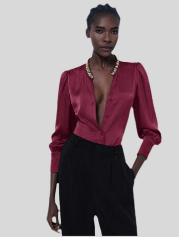 CAMISA DE RASO CON CUELLO JOYA 5 CLRS