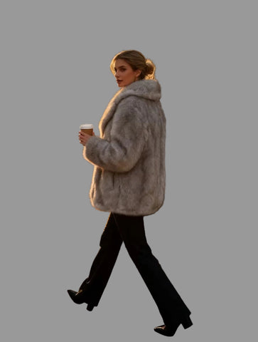 CHAQUETÓN FAUX FUR GRAN CUELLO 3 CLRS