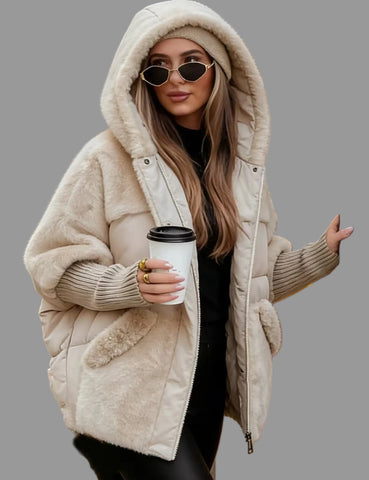 CHAQUETA ACOLCHADA NYLON Y PELUCHE 4 CLRS