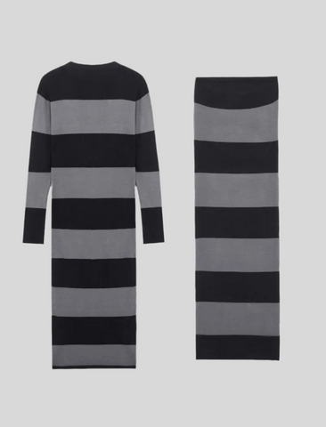 CONJUNTO DE VESTIDO LARGO CÁRDIGAN 2 CLRS
