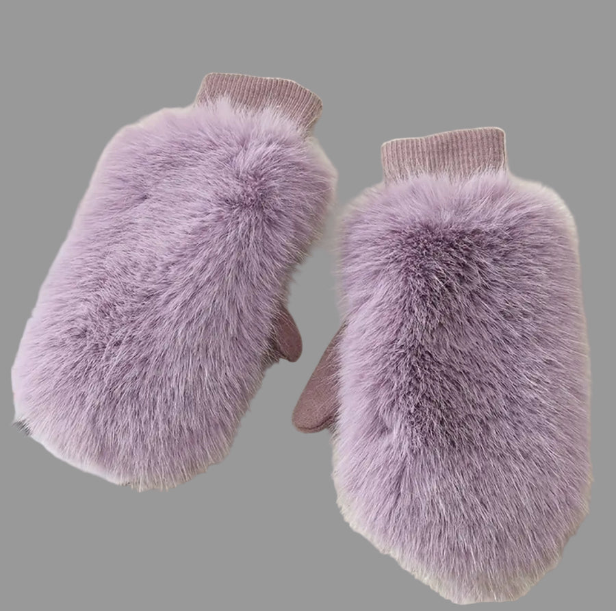 MANOPLAS DE PELO ECO Y PUNTO