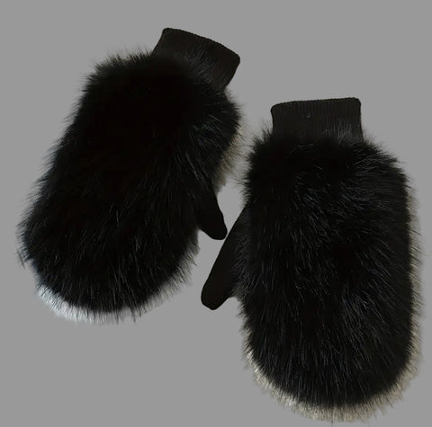 MANOPLAS DE PELO ECO Y PUNTO