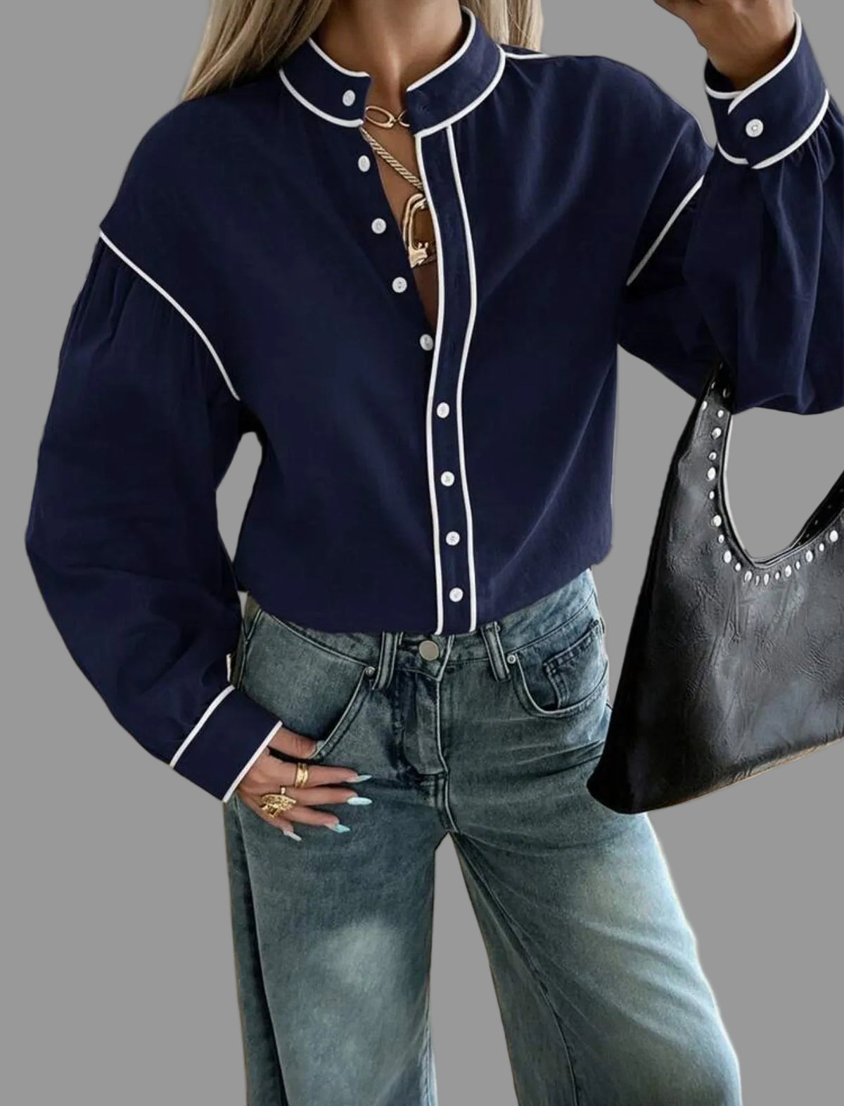 CAMISA DE ALGODÓN CON VIVO 9 CLRS