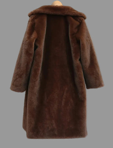 ABRIGO OVERSIZED DE PIEL ECO DE VISÓN