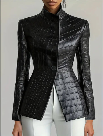 CHAQUETA ENTALLADA DE ECO NAPA