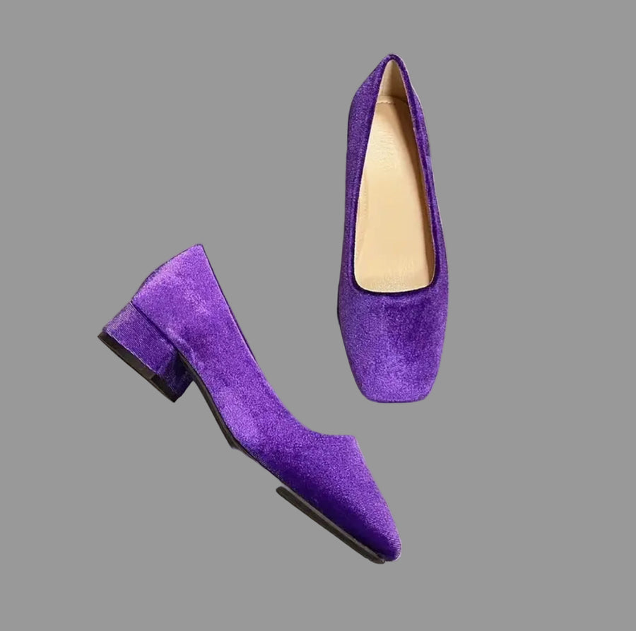 ZAPATOS DE TERCIOPELO DE TACÓN BAJO 9 CLRS