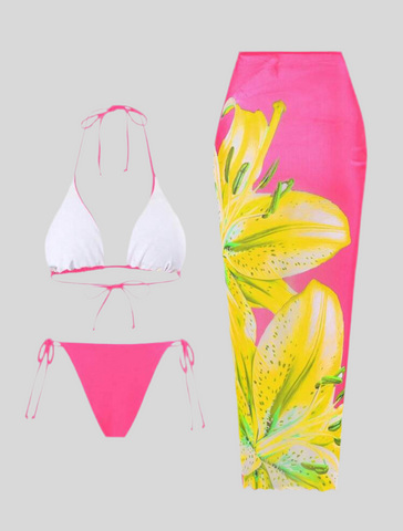 CONJUNTO DE BIKINI Y FALDA NET 16 CLRS