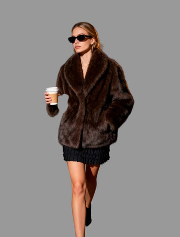 CHAQUETÓN FAUX FUR GRAN CUELLO 3 CLRS