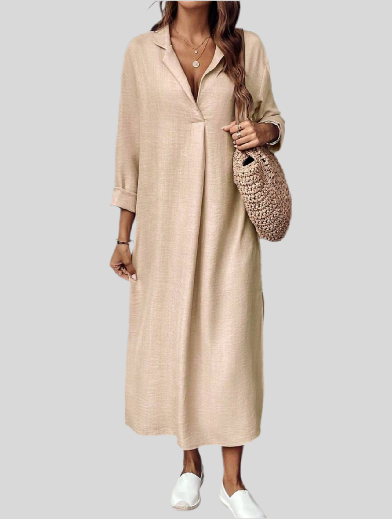 VESTIDO TÚNICA CON ESCOTE 5 CLRS