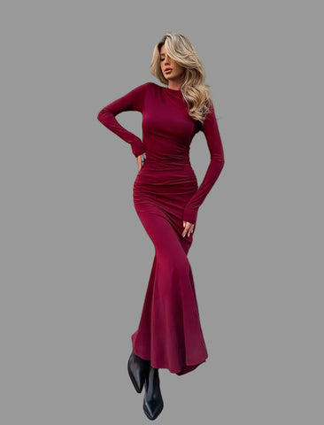 VESTIDO LARGO DE LYCRA SIRENA 6 CLRS