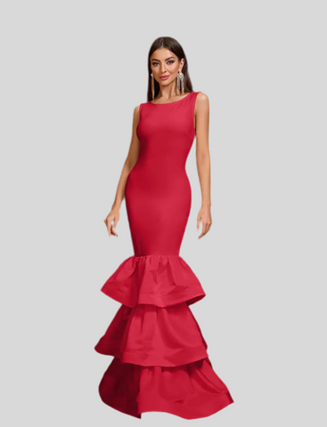VESTIDO LARGO VOLANTES 3 COLORES