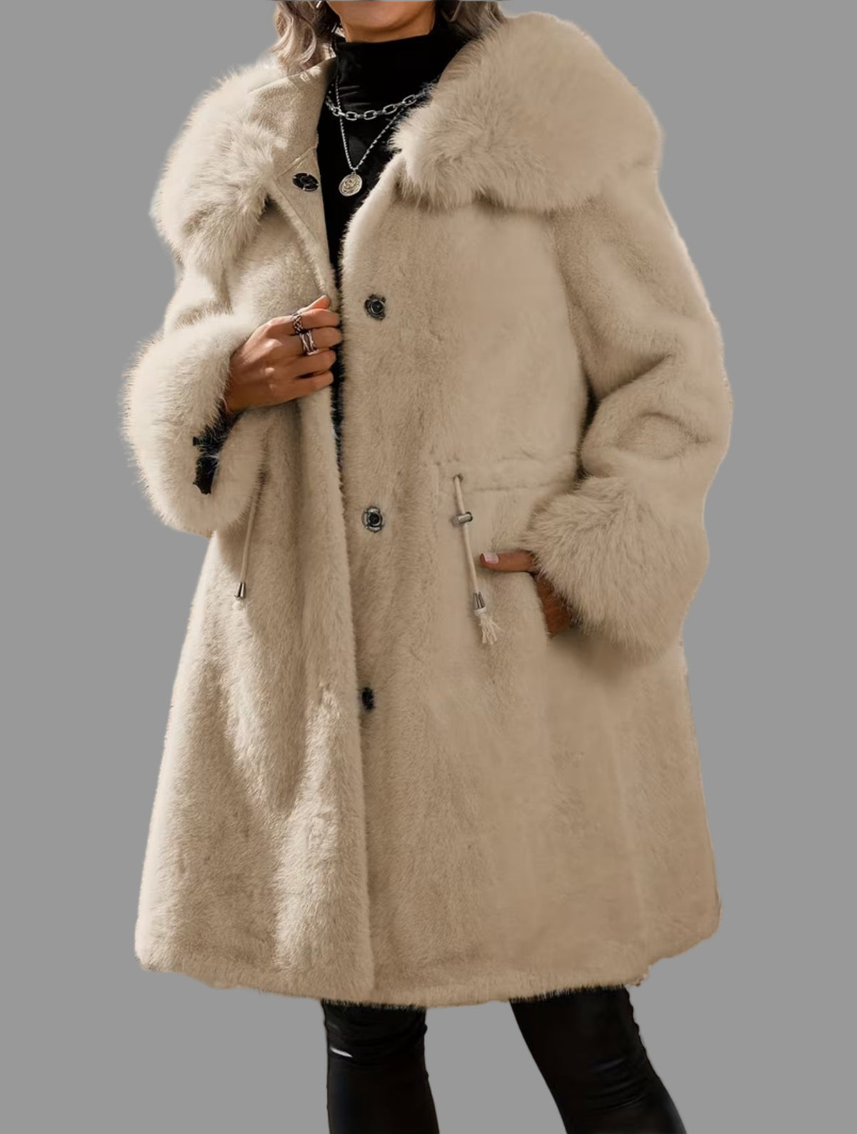 ABRIGO ESTILO PARKA PIEL ECO 3 CLRS