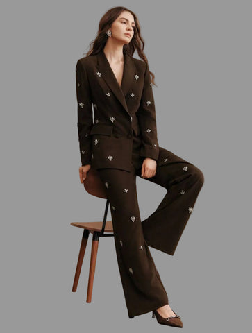 TRAJE DE CHAQUETA CON ADORNO CRISTALES 6 CLRS