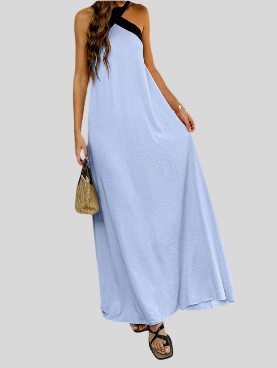 VESTIDO LARGO EN CONTRASTE 7 CLRS