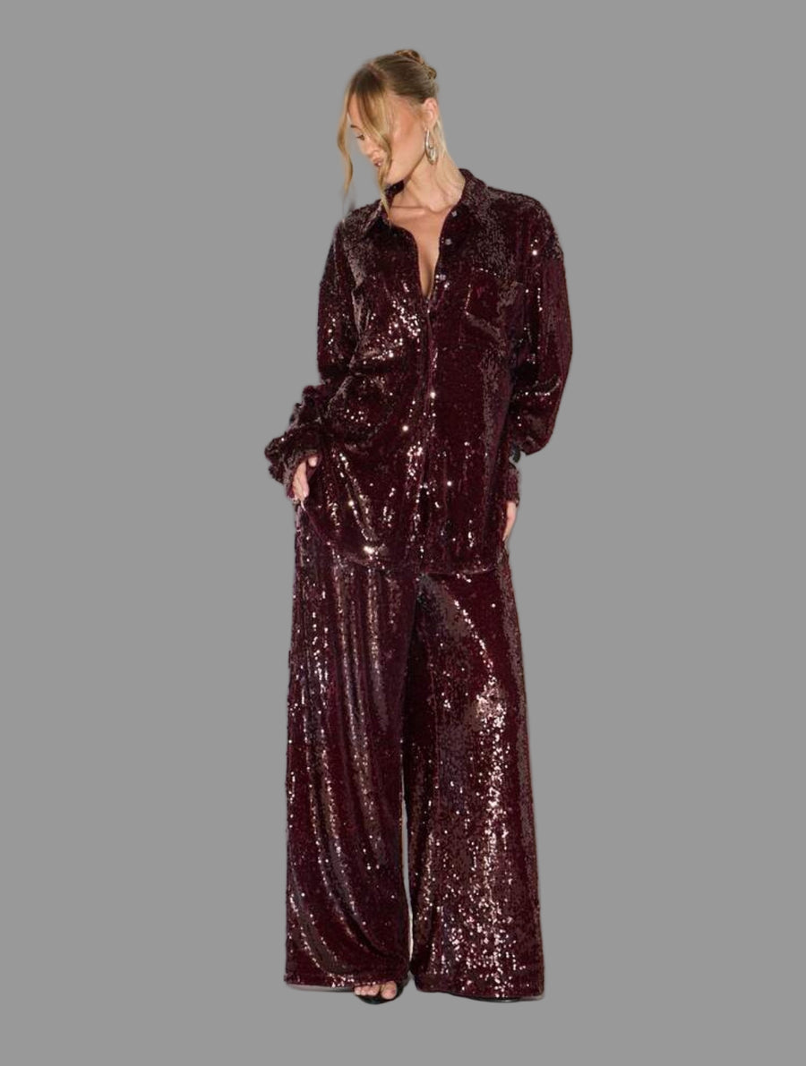 CONJUNTO DE PANTALÓN AMPLIO DE LENTEJUELAS