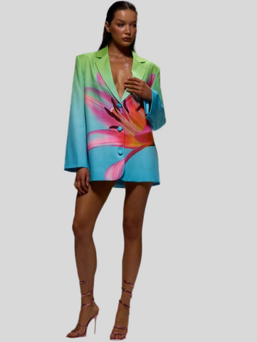 CHAQUETA OVERSIZE ESTAMPADA DEGRADEE