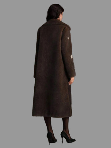 ABRIGO FAUX FUR CON BRILLANTES