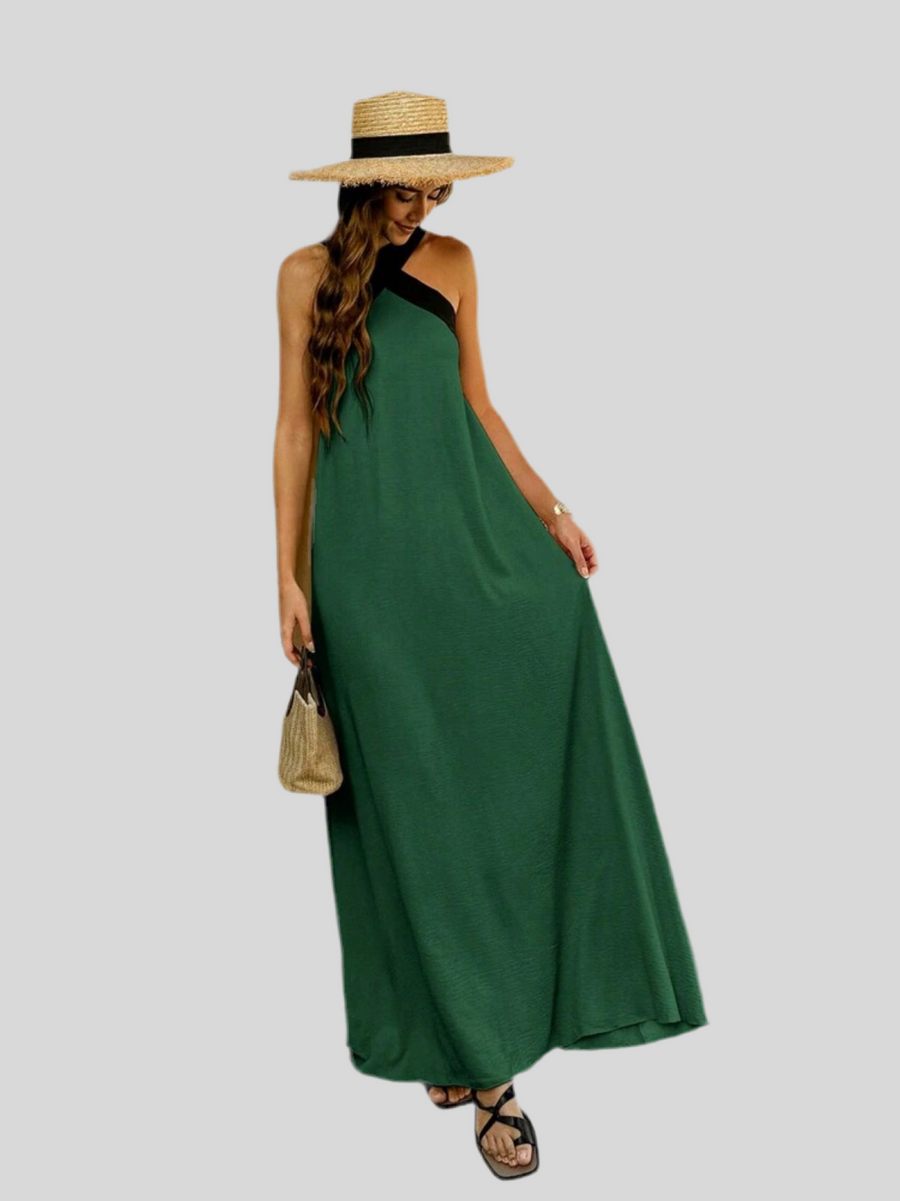 VESTIDO LARGO EN CONTRASTE 7 CLRS