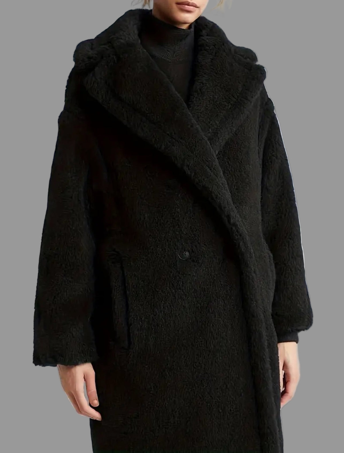 ABRIGO PELUCHE TEDDY BEAR NEGRO