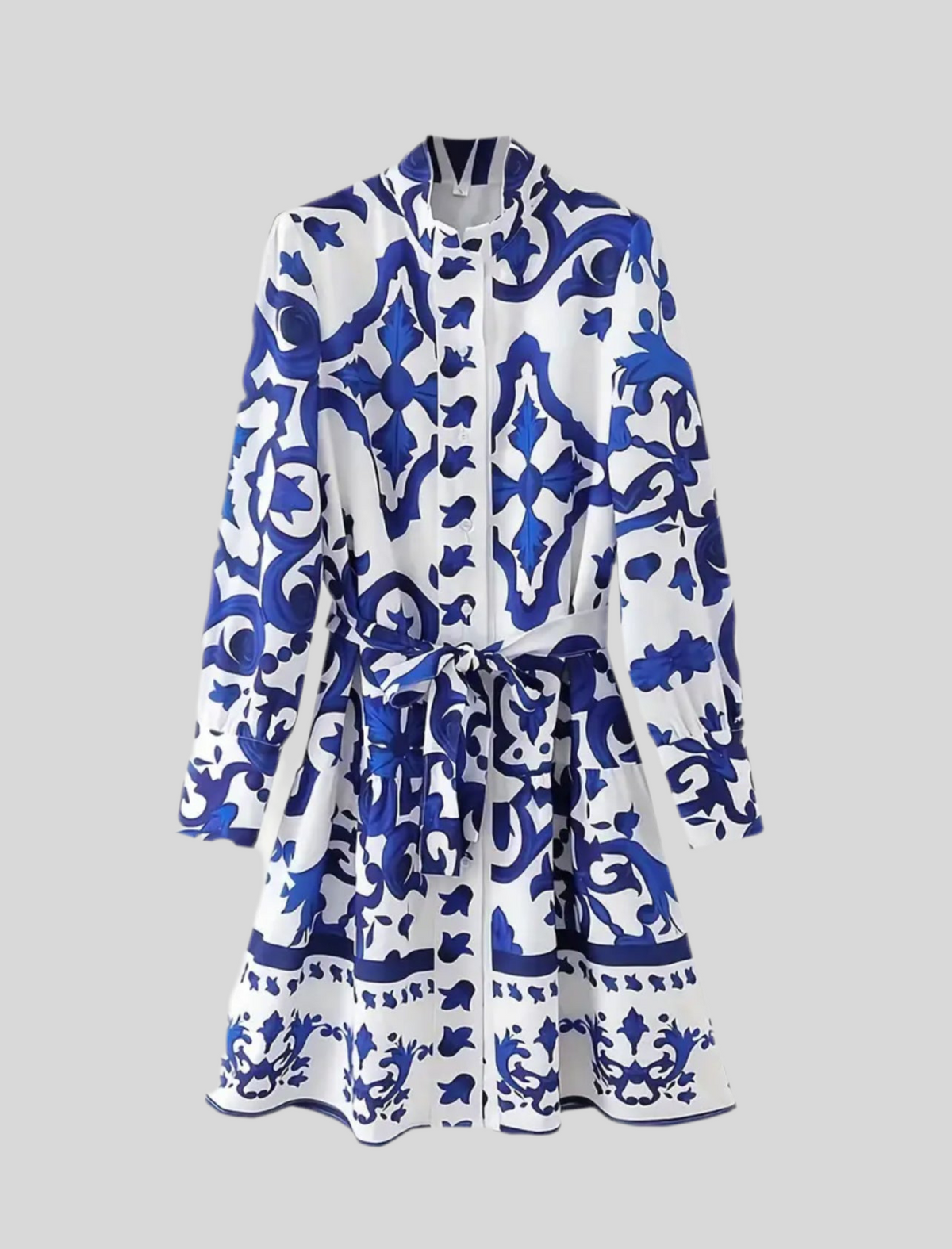 VESTIDO CAMISERO ABOTONADO EN AZULES