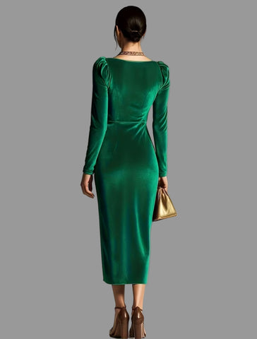 VESTIDO TERCIOPELO DRAPEADO 3 CLRS