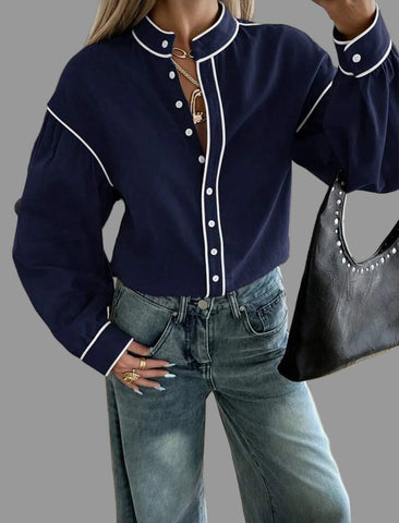 CAMISA DE ALGODÓN CON VIVO 9 CLRS