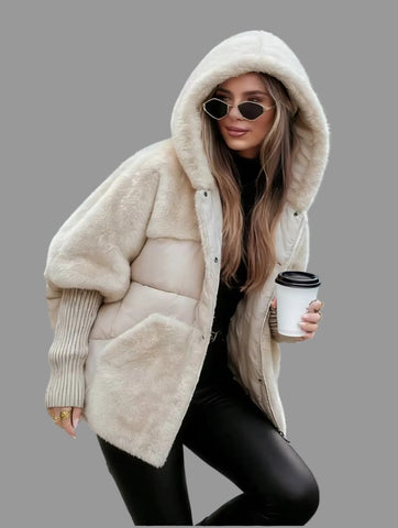 CHAQUETA ACOLCHADA NYLON Y PELUCHE 4 CLRS