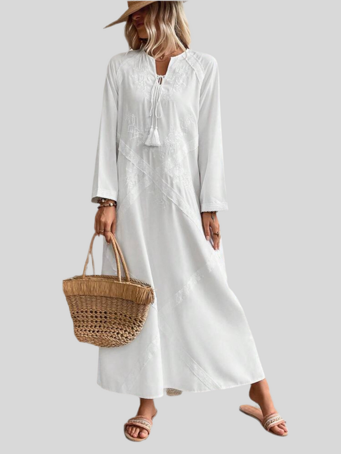 VESTIDO BLANCO ESTILO KAFTAN