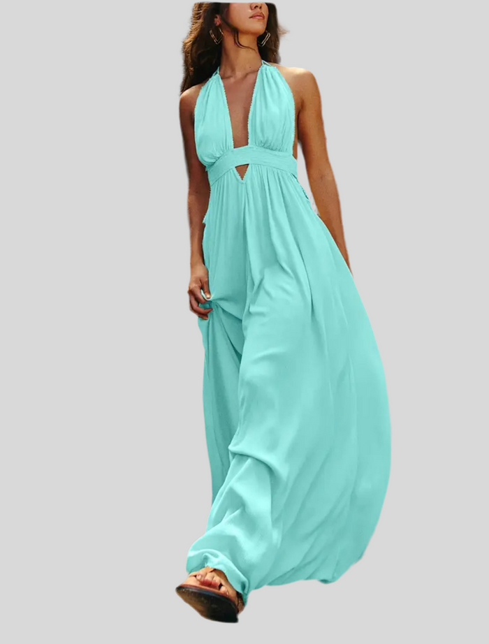 VESTIDO LARGO DE VERANO HALTER 6 CLRS