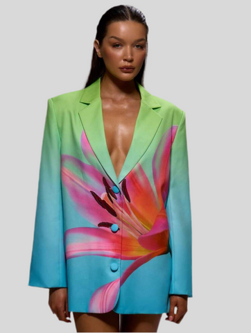 CHAQUETA OVERSIZE ESTAMPADA DEGRADEE
