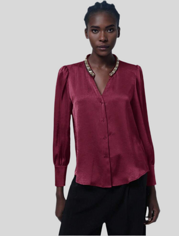 CAMISA DE RASO CON CUELLO JOYA 5 CLRS
