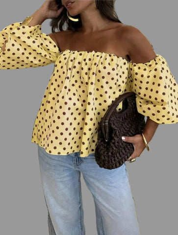 BLUSÓN OPEN SHOULDER LUNARES 6 CLRS