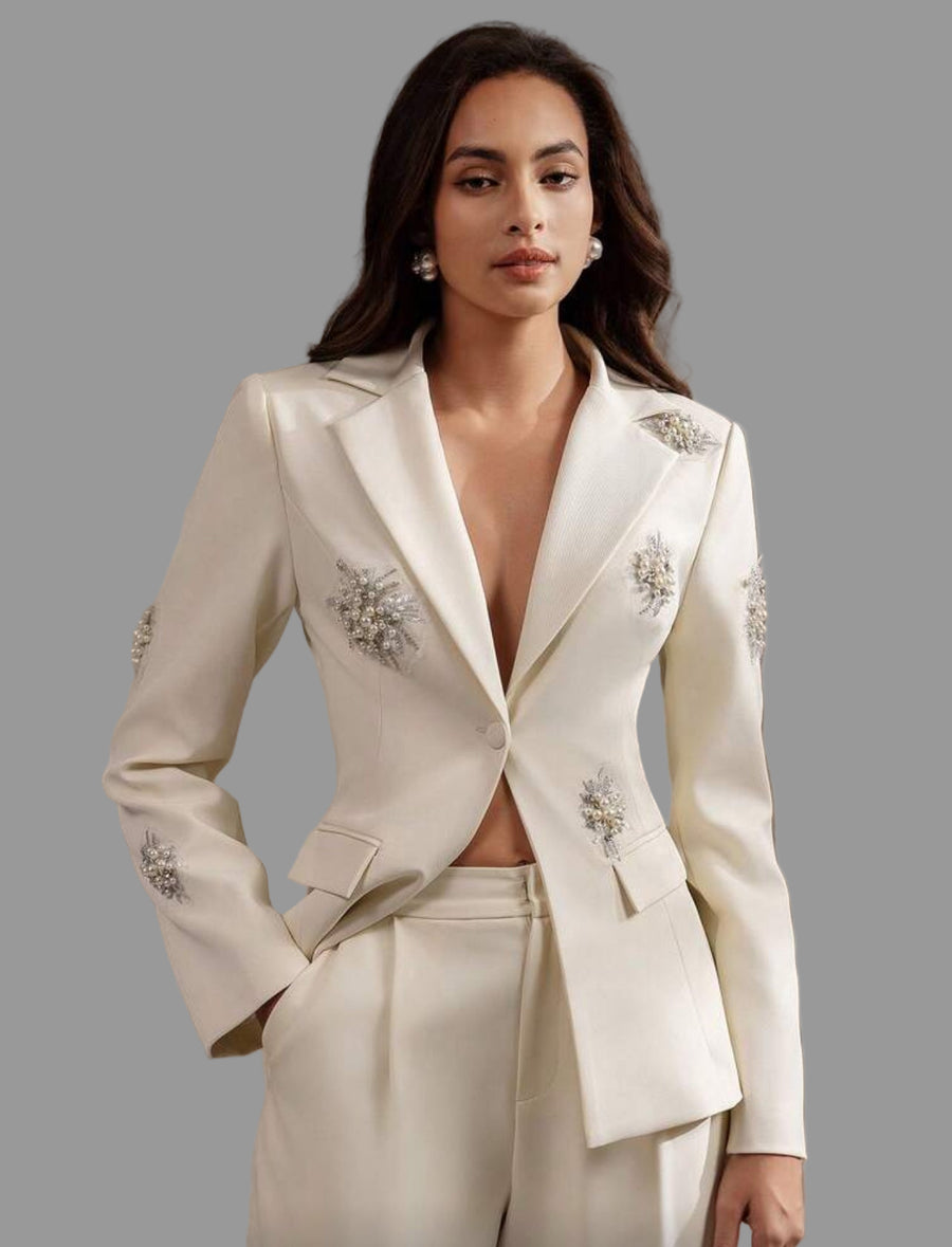 TRAJE DE CHAQUETA CON APLICACIONES DE CRISTAL 4 CLRS