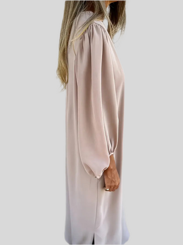 VESTIDO MIDI AMPLIO ESCOTE UVE 2 CLRS