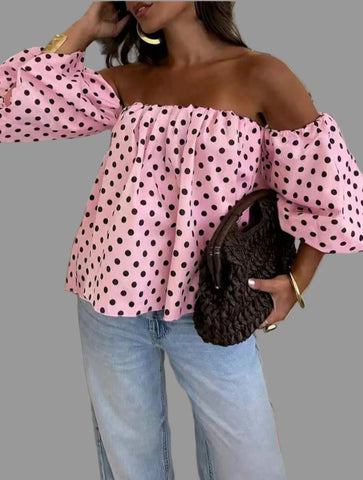 BLUSÓN OPEN SHOULDER LUNARES 6 CLRS