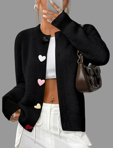 CHAQUETA DE PUNTO BOTON CORAZON 8 CLRS