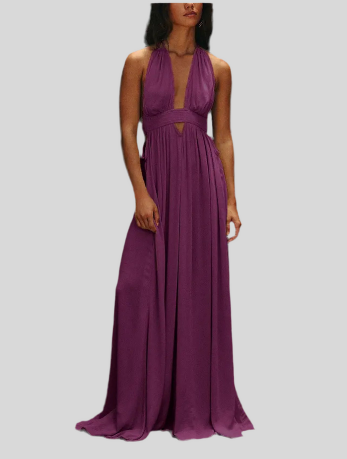 VESTIDO LARGO DE VERANO HALTER 6 CLRS