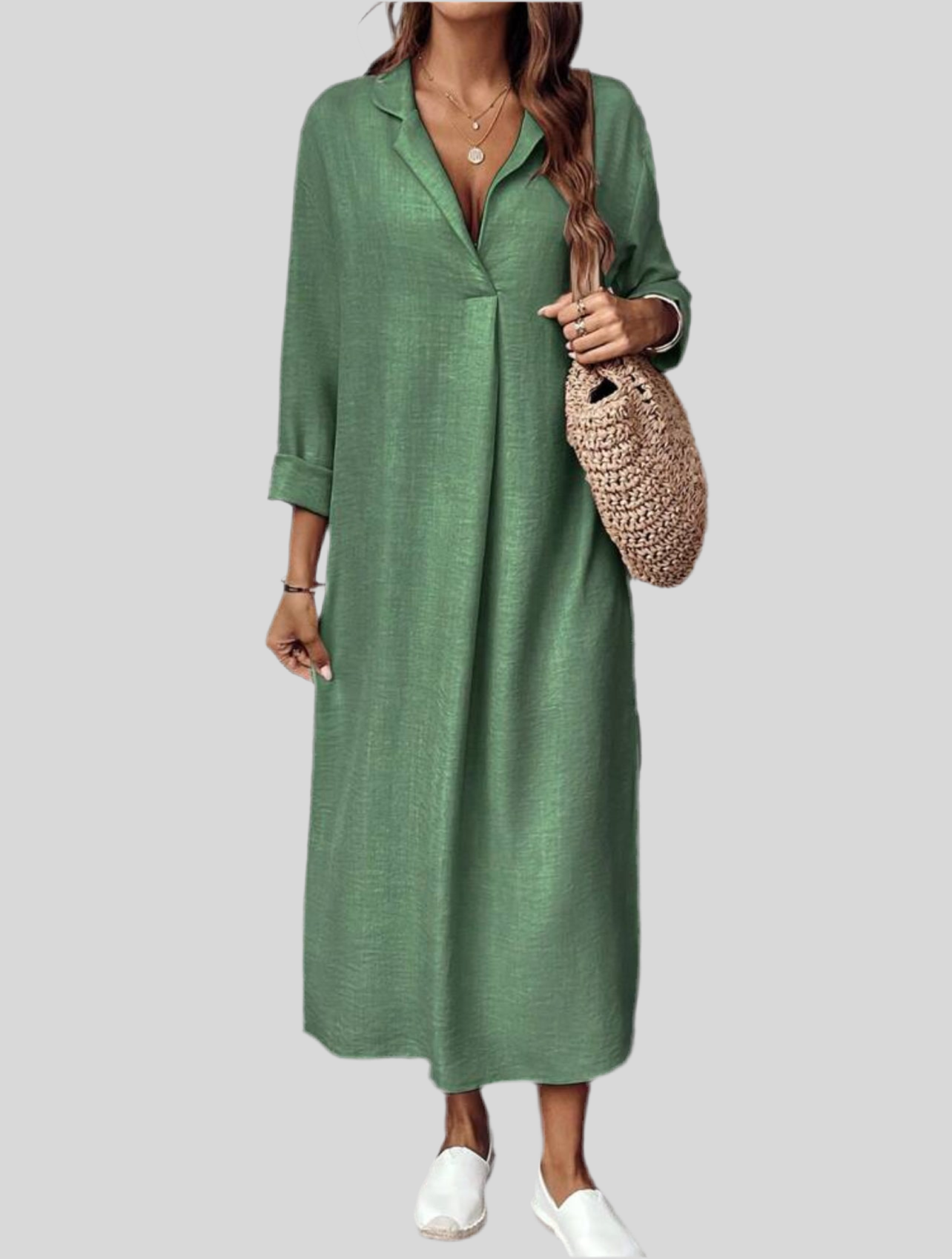 VESTIDO TÚNICA CON ESCOTE 5 CLRS