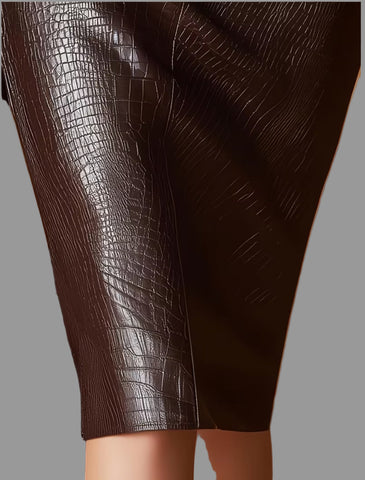 FALDA RECTA EN ECO CUERO COCO