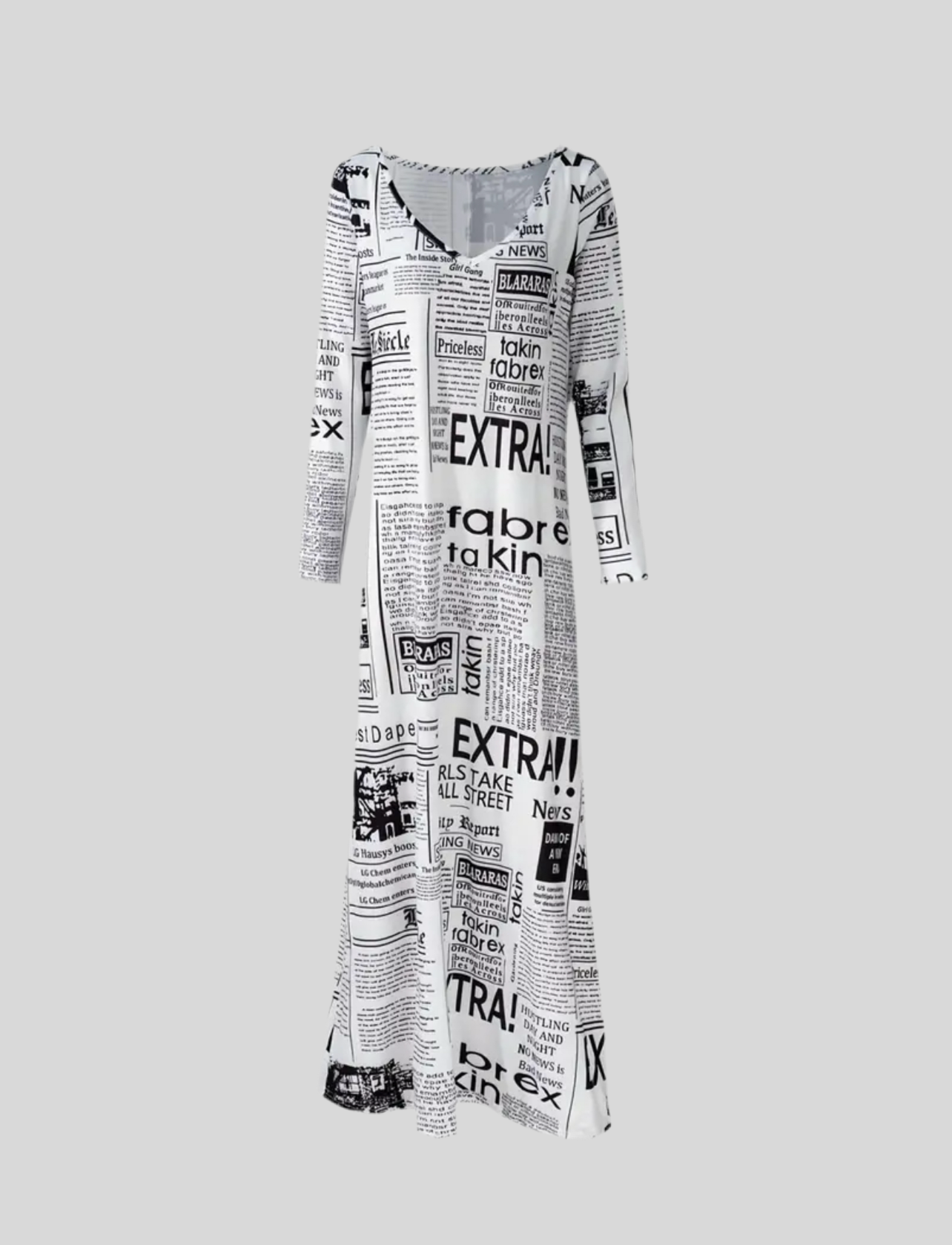 VESTIDO LARGO DE LYCRA NEWSPAPER