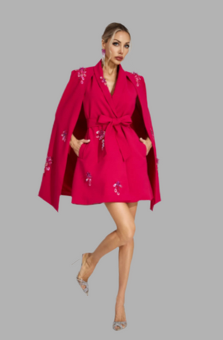 VESTIDO CAPA DE CEREMONIA CON LAZO