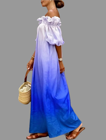 VESTIDO DEGRADEE LARGO HOMBROS 5 CLRS