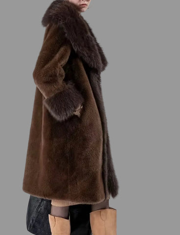 ABRIGO OVER FAUX FUR CON CUELLO ZORRO 2 CLRS