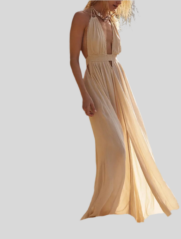 VESTIDO LARGO DE VERANO HALTER 6 CLRS