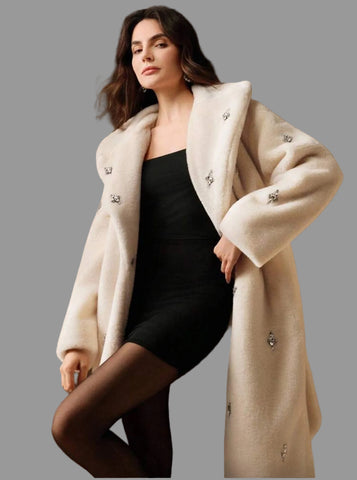 ABRIGO FAUX FUR CON CRISTALES