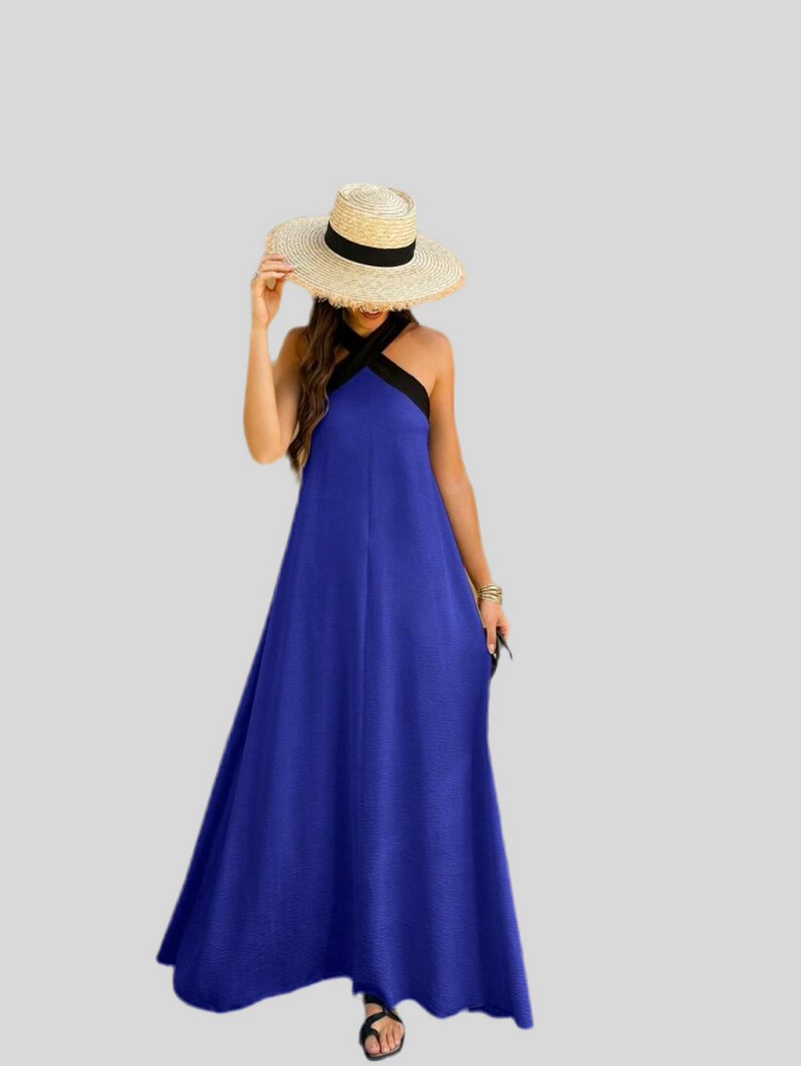 VESTIDO LARGO EN CONTRASTE 7 CLRS